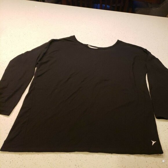 Womens Old Navy Active Black Shirt XXL Deep V Back Long Sleeve - Picture 1 of 7